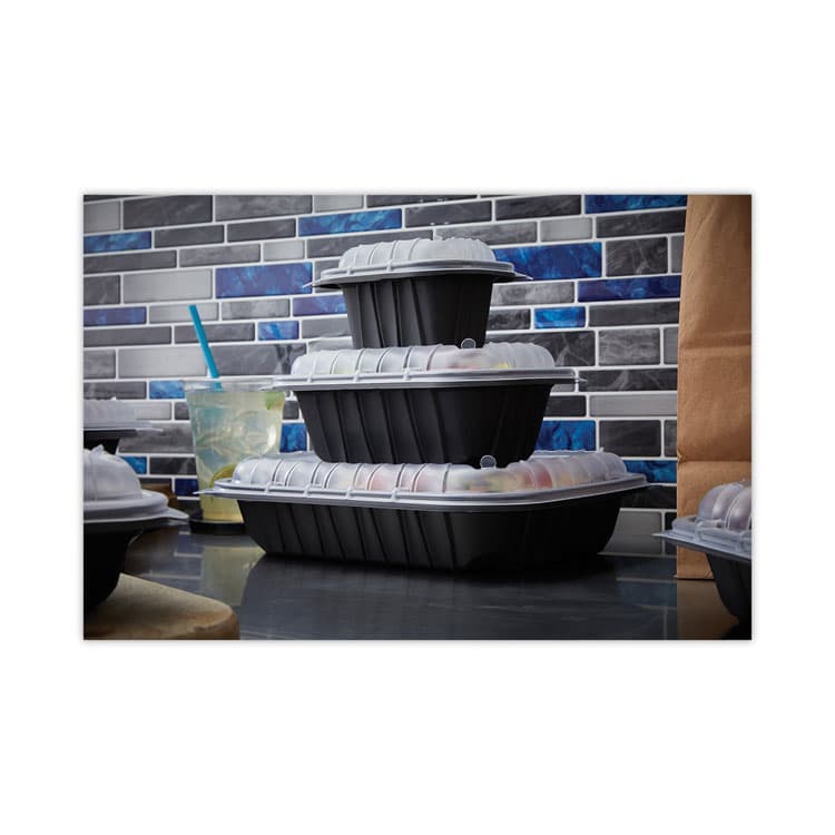 PACTIV EVERGREEN CORPORATION EarthChoice Entree2Go Takeout Container, 32 oz, 8.7 x 5.8 x 2.7, Black, Plastic, 300/Carton (PCTYCNB9X632000) thumbnail 4