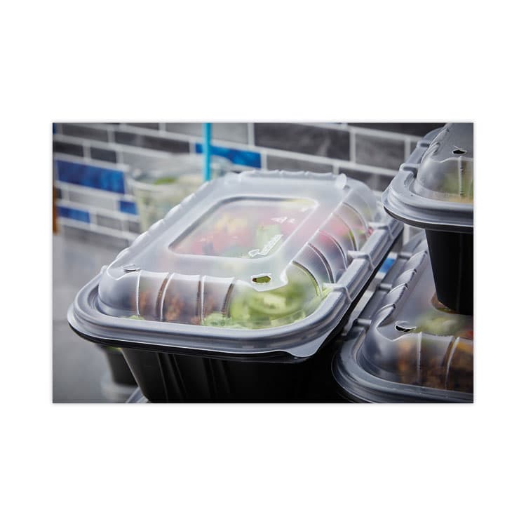 PACTIV EVERGREEN CORPORATION EarthChoice Entree2Go Takeout Container, 64 oz, 11.8 x 8.8 x 2.1, Black, Plastic, 200/Carton (PCTYCNB12X96400) thumbnail 4