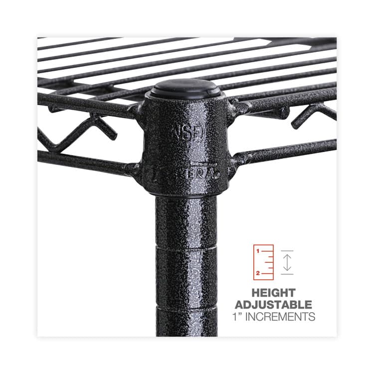ALERA BA Plus Wire Shelving Kit, Four-Shelf, 72w x 18d x 72h, Black Anthracite Plus (ALESW207218BA) thumbnail 3