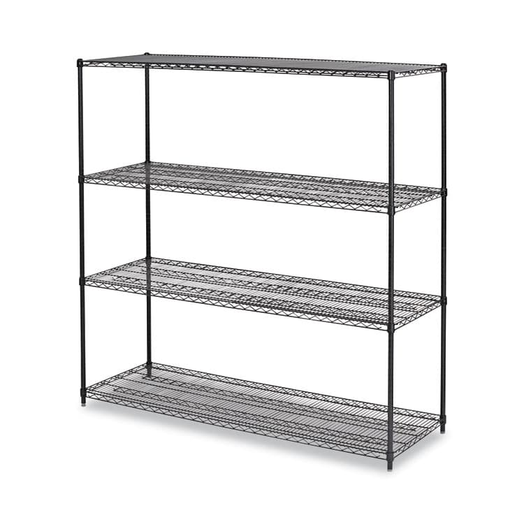 ALERA BA Plus Wire Shelving Kit, Four-Shelf, 72w x 24d x 72h, Black Anthracite Plus (ALESW207224BA)