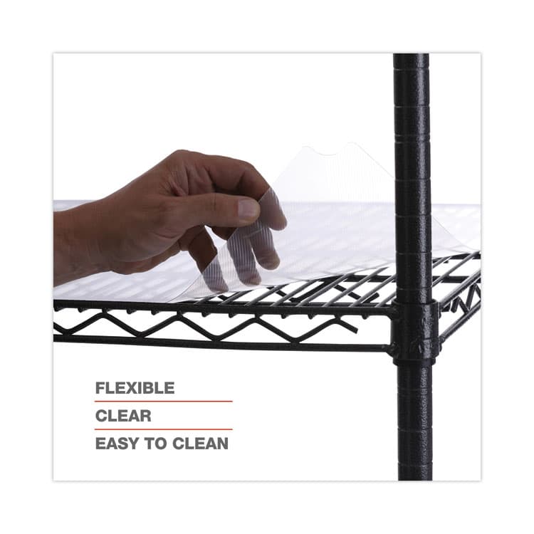 ALERA Shelf Liners For Wire Shelving, Clear Plastic, 48w x 18d, 4/Pack (ALESW59SL4818) thumbnail 4