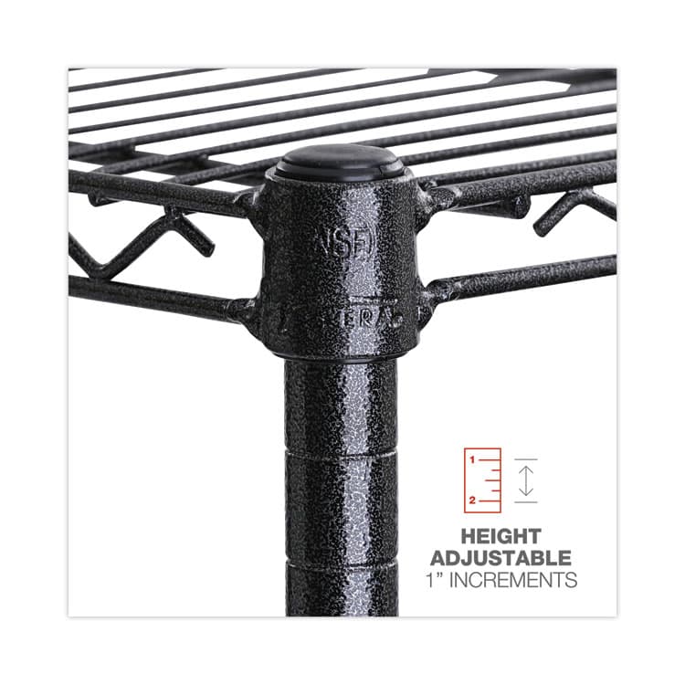 ALERA BA Plus Wire Shelving Kit, Four-Shelf, 72w x 24d x 72h, Black Anthracite Plus (ALESW207224BA) thumbnail 3