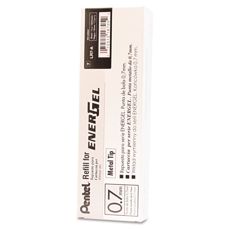 PENTEL OF AMERICA Refill for Pentel EnerGel Retractable Liquid Gel Pens, Medium Conical Tip, Black Ink (PENLR7A) thumbnail 2