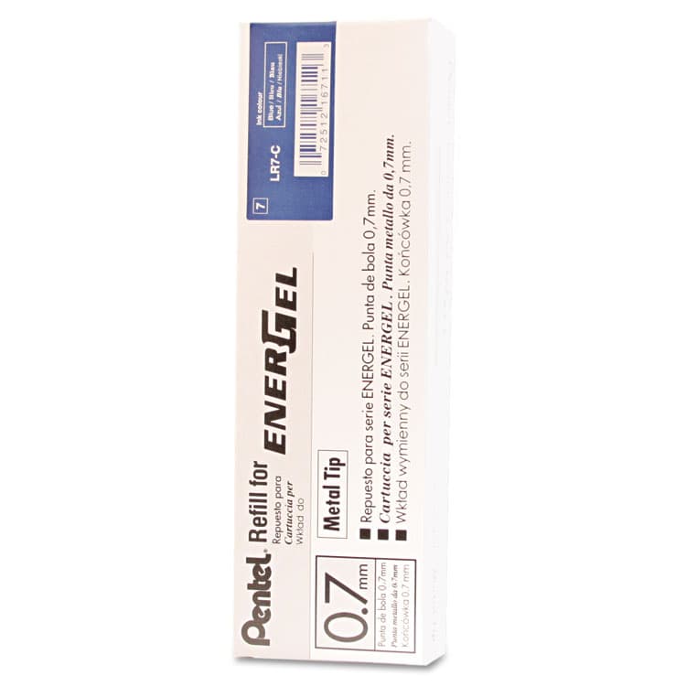 PENTEL OF AMERICA Refill for Pentel EnerGel Retractable Liquid Gel Pens, Medium Conical Tip, Blue Ink (PENLR7C) thumbnail 2