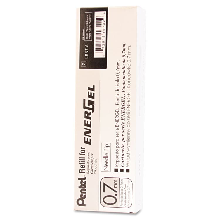PENTEL OF AMERICA Refill for Pentel EnerGel Retractable Liquid Gel Pens, Medium Needle Tip, Black Ink (PENLRN7A) thumbnail 2