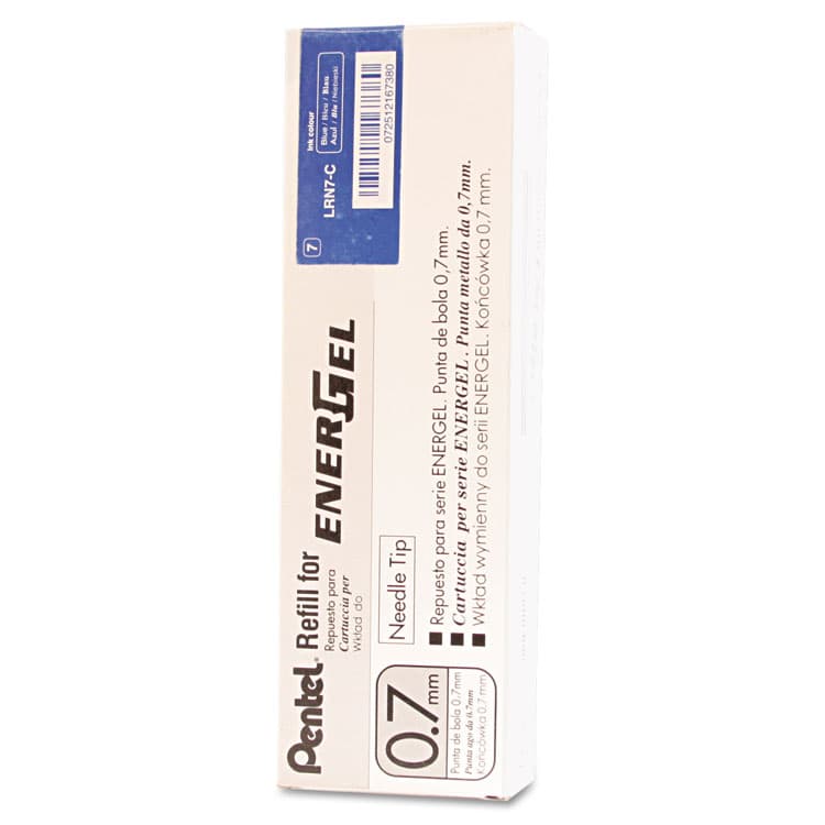 PENTEL OF AMERICA Refill for Pentel EnerGel Retractable Liquid Gel Pens, Medium Needle Tip, Blue Ink (PENLRN7C) thumbnail 2