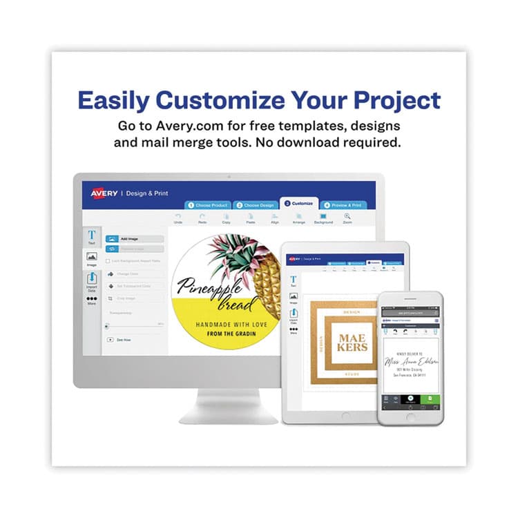 AVERY PRODUCTS CORPORATION Shipping Labels with TrueBlock Technology, Laser Printers, 2.5 x 4, White, 8/Sheet, 25 Sheets/Pack (AVE5816) thumbnail 3