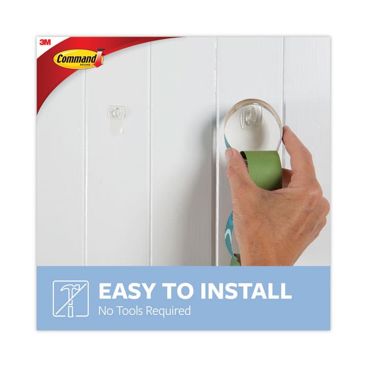 3M/COMMERCIAL TAPE DIV. Mini Hooks, Plastic, Clear, Supports 0.5 lb, 30/Pack (MMM17006CLR30NA) thumbnail 4