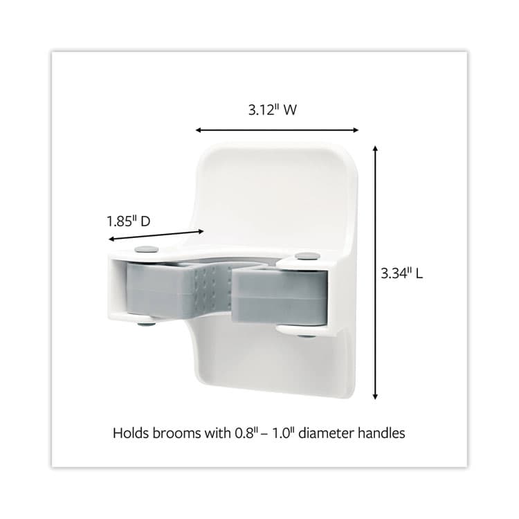 3M/COMMERCIAL TAPE DIV. Broom Gripper, 3.12w x 1.85d x 3.34h, White/Gray, 3 Grippers/6 Strips (MMM170073NA) thumbnail 2