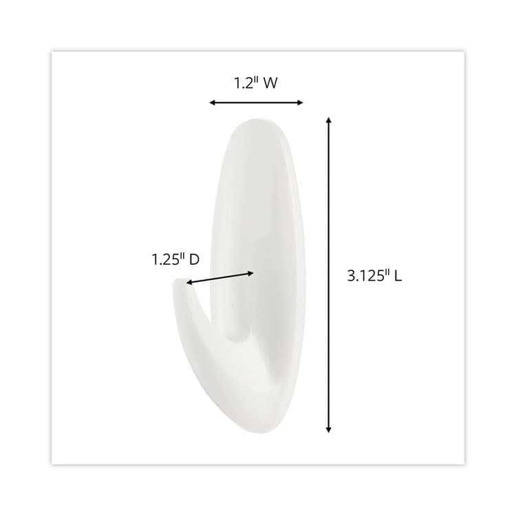 3M/COMMERCIAL TAPE DIV. Designer Hooks, Medium, Plastic, White, 3 lb Capacity, 13 Hooks and 16 Strips/Pack (MMM1708113NA) thumbnail 2