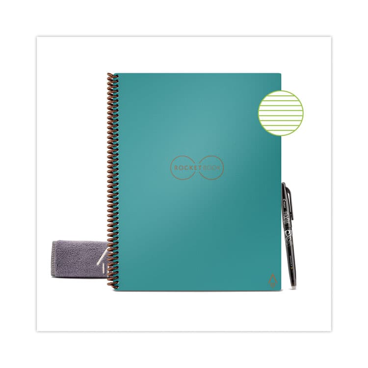 ROCKETBOOK Core Smart Notebook, Medium/College Rule, Teal Cover, (16) 11 x 8.5 Sheets (RKBEVR2LRCCCE)