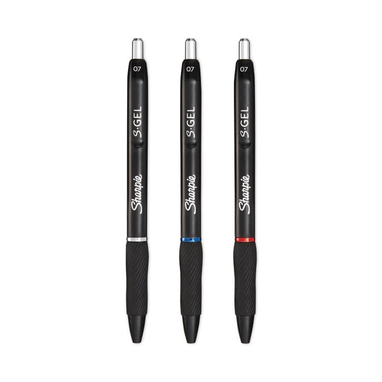 SANFORD S-Gel High-Performance Gel Pen, Retractable, Medium 0.7 mm, Assorted Ink Colors, Black Barrel, Dozen (SAN2096153) thumbnail 2