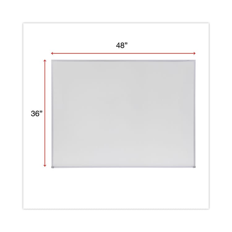 UNIVERSAL OFFICE PRODUCTS Melamine Dry Erase Board with Aluminum Frame, 48" x 36", White Surface, Anodized Aluminum Frame (UNV43624) thumbnail 3