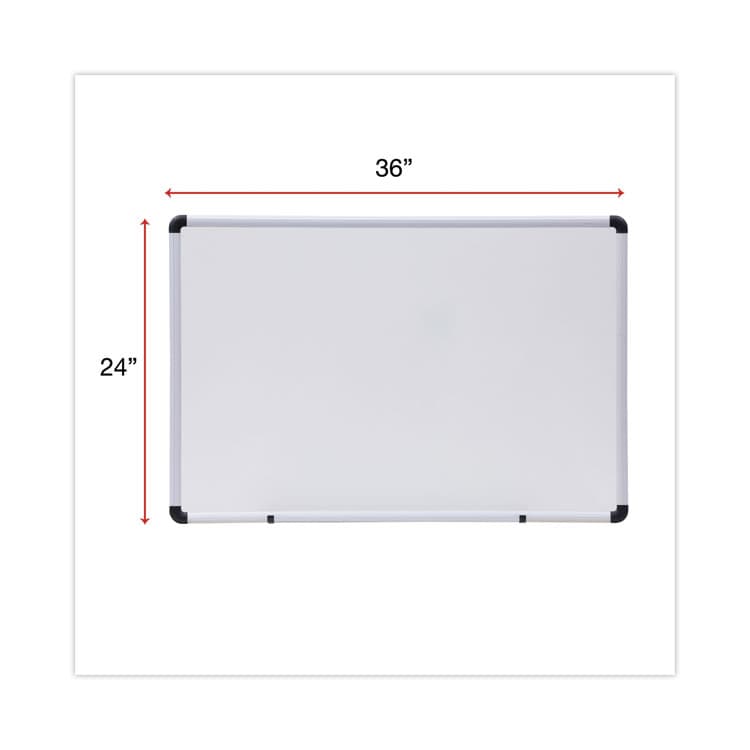 UNIVERSAL OFFICE PRODUCTS Modern Melamine Dry Erase Board with Aluminum Frame, 36" x 24", White Surface, Satin Aluminum Frame (UNV43723) thumbnail 3
