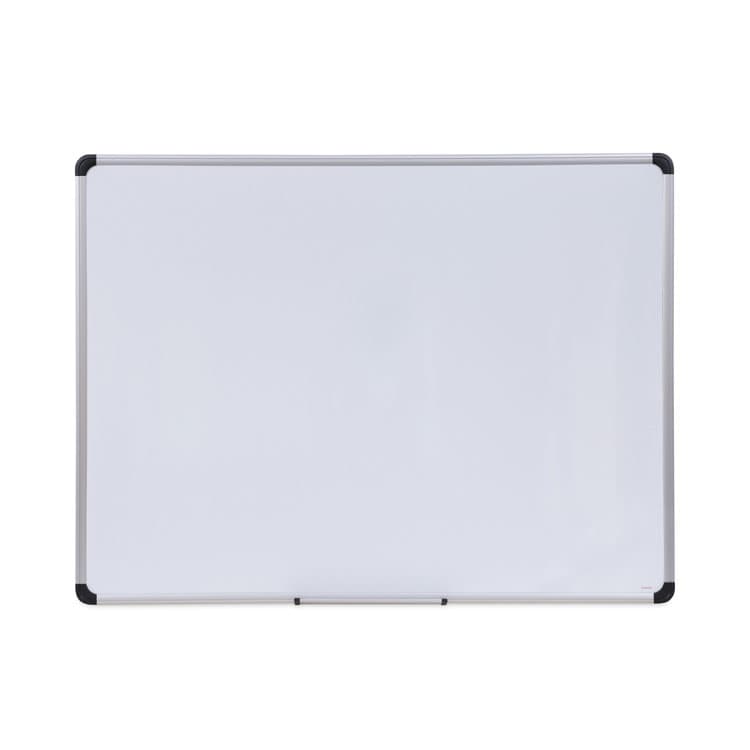 UNIVERSAL OFFICE PRODUCTS Magnetic Steel Dry Erase Marker Board, 48" x 36", White Surface, Satin Aluminum Frame (UNV43734)