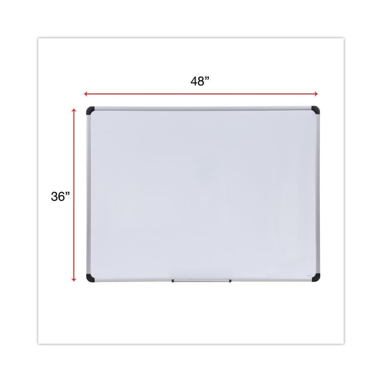 UNIVERSAL OFFICE PRODUCTS Magnetic Steel Dry Erase Marker Board, 48" x 36", White Surface, Satin Aluminum Frame (UNV43734) thumbnail 3