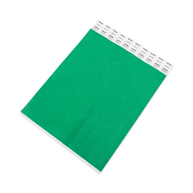 ADVANTUS CORPORATION Crowd Management Wristbands, Sequentially Numbered, 10" x 0.75", Green, 100/Pack (AVT75443) thumbnail 2