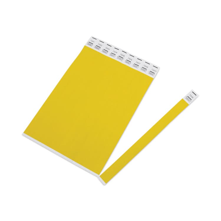 ADVANTUS CORPORATION Crowd Management Wristbands, Sequentially Numbered, 10" x 0.75", Yellow, 100/Pack (AVT75444)