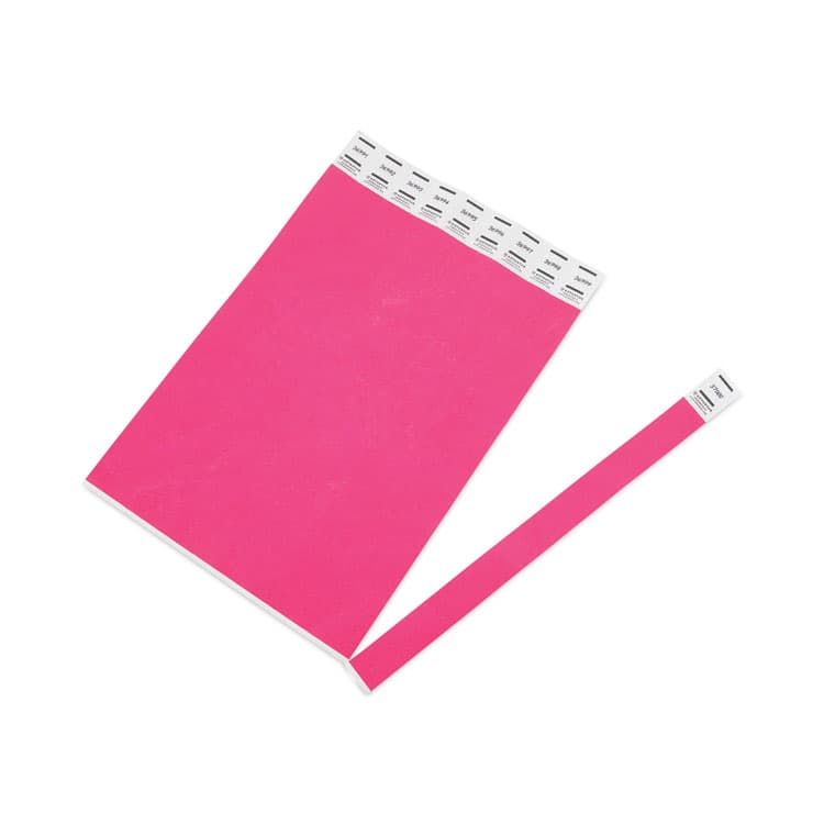 ADVANTUS CORPORATION Crowd Management Wristbands, Sequentially Numbered, 9.75" x 0.75", Neon Pink, 500/Pack (AVT91121)