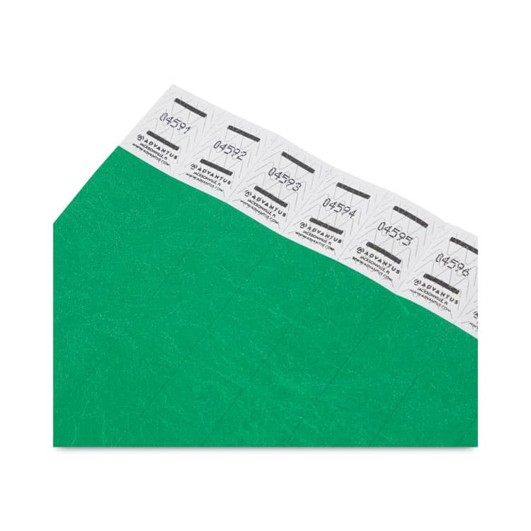 ADVANTUS CORPORATION Crowd Management Wristbands, Sequentially Numbered, 10" x 0.75", Green, 100/Pack (AVT75443) thumbnail 3