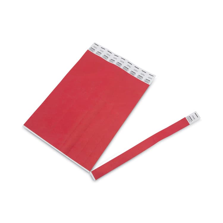 ADVANTUS CORPORATION Crowd Management Wristbands, Sequentially Numbered, 10" x 0.75", Red, 100/Pack (AVT75441)