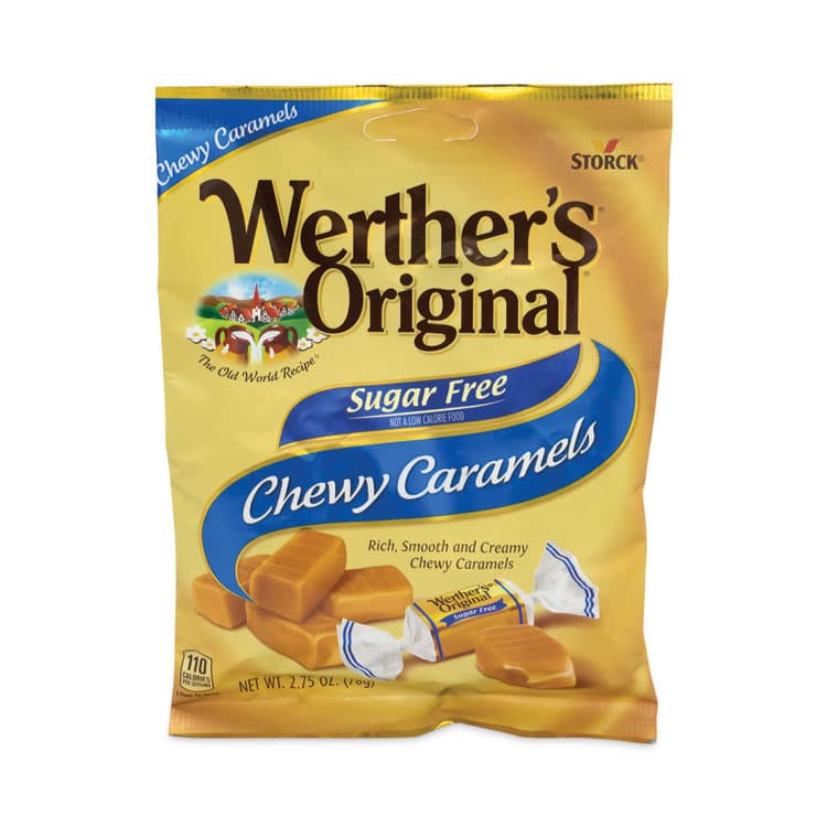 STORCK Sugar Free Chewy Caramel Candy, 2.75 oz Bag, 3/Pack (GRR30201006)