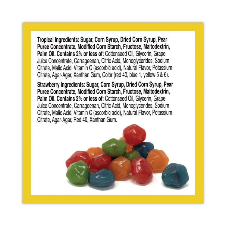 GENERAL MILLS Fruit Gushers Fruit Snacks, Strawberry and Tropical Fruit Flavors, 0.8 oz, 42 Pouches/Carton (GRR22001036) thumbnail 3