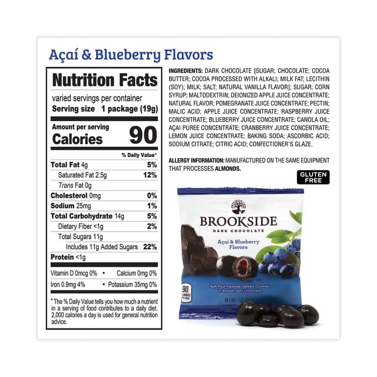 THE HERSHEY COMPANY Dark Chocolate Fruit, Acai Blueberry and Pomegranate, 30 Pouches/Carton (GRR22001031) thumbnail 4