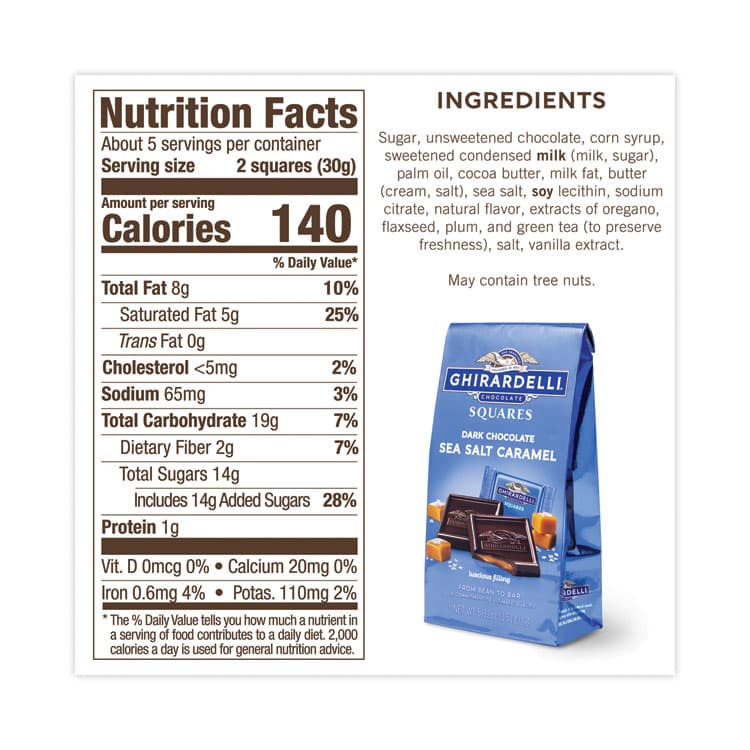 GHIRARDELLI Dark and Sea Salt Caramel Chocolate Squares, 5.32 oz Packs, 3 Count (GRR30001023) thumbnail 4