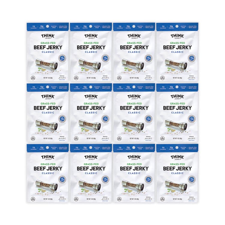 THINK JERKY, LLC Classic Beef Jerky, 1 oz Pouch, 12/Pack (GRR22000984) thumbnail 2