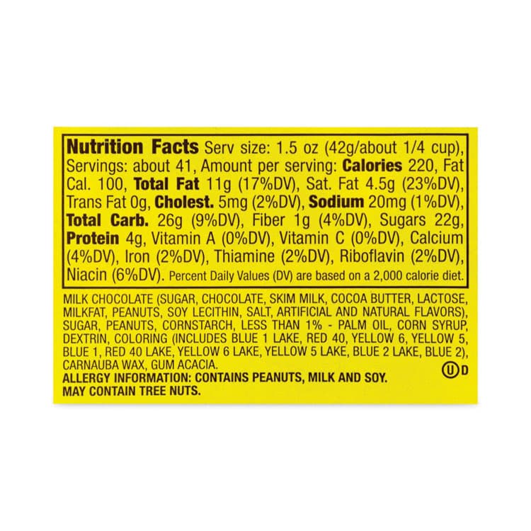 MARS, . Milk Chocolate Peanut Candies, 62 oz Tub (GRR20900060) thumbnail 4