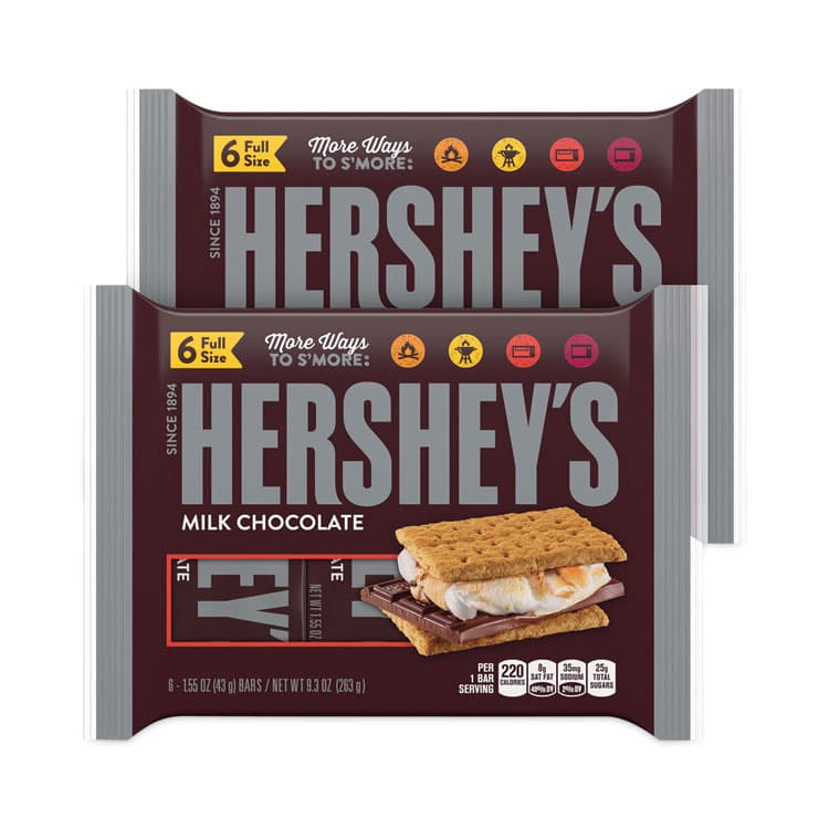 THE HERSHEY COMPANY Milk Chocolate Bar, 1.55 oz Bar, 6 Bars/Pack, 2 Packs/Box (GRR24601029) thumbnail 2