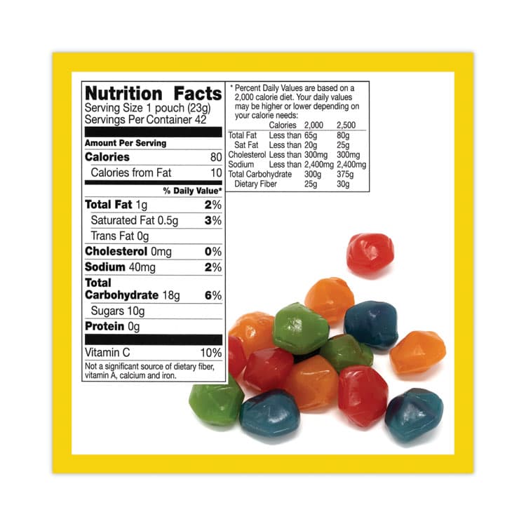 GENERAL MILLS Fruit Gushers Fruit Snacks, Strawberry and Tropical Fruit Flavors, 0.8 oz, 42 Pouches/Carton (GRR22001036) thumbnail 4