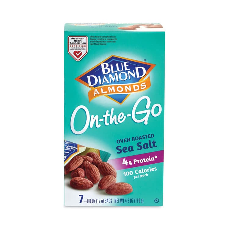 BLUE DIAMOND GROWERS Oven Roasted Sea Salt Almonds, 0.6 oz Bag, 7 Bags/Box, 6 Box/Carton (GRR22000794) thumbnail 3