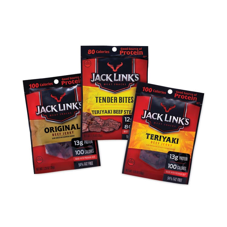 LINK SNACKS Beef Jerky Variety Pack, 1.5 oz, 9/Carton (GRR22000411)