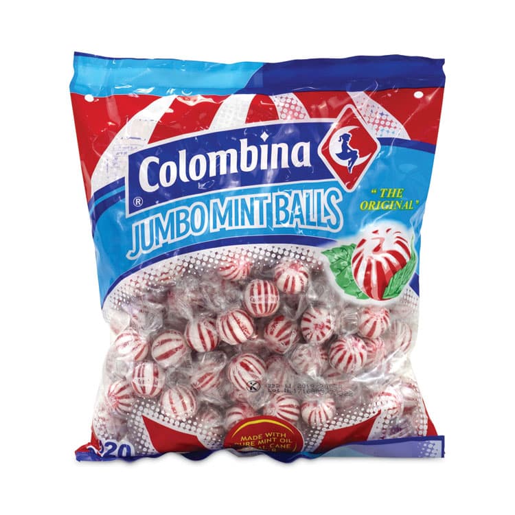 COLOMBINA S.A. Jumbo Peppermint Balls Bag, 0.04 oz, 120 Balls/Bag, 1 Bag/Carton (GRR20900021) thumbnail 2