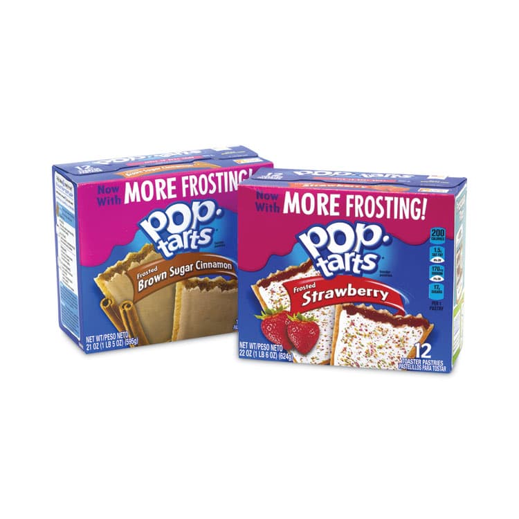 KELLOGG'S Pop Tarts, Brown Sugar Cinnamon/Strawberry, 2 Tarts/Pouch, 12 Pouches/Pack, 2 Packs/Carton (GRR22000456)