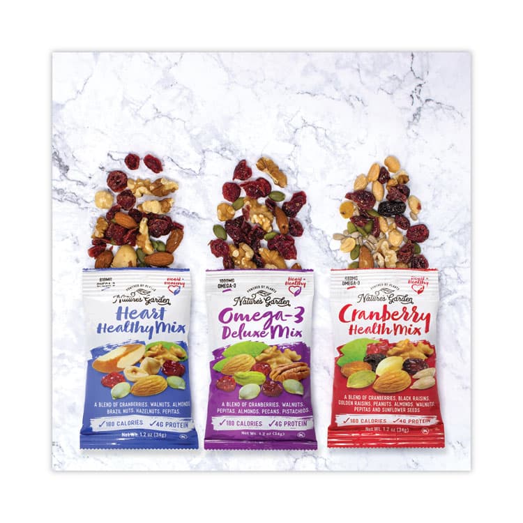 NATURE'S GARDEN Healthy Trail Mix Snack Packs, 1.2 oz Pouch, 50 Pouches/Carton (GRR29400009) thumbnail 2