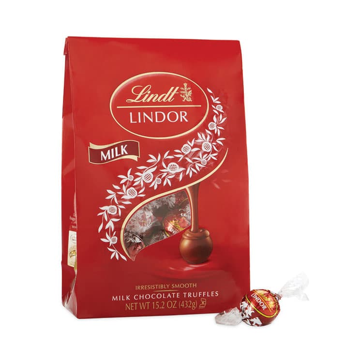 LINDT Lindor Milk Chocolate Truffles, 3.5 oz Bag, 3 Bags (GRR30100005)