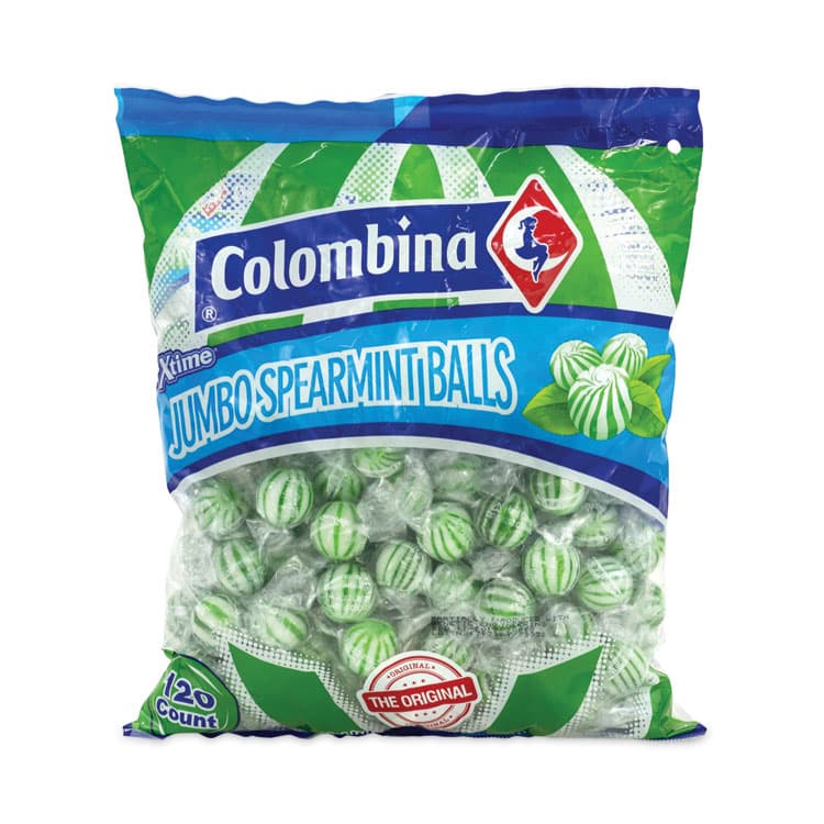 COLOMBINA S.A. Jumbo Spearmint Balls, 0.04 oz, 120 Balls/Bag, 1 Bag/Carton (GRR20900022) thumbnail 2