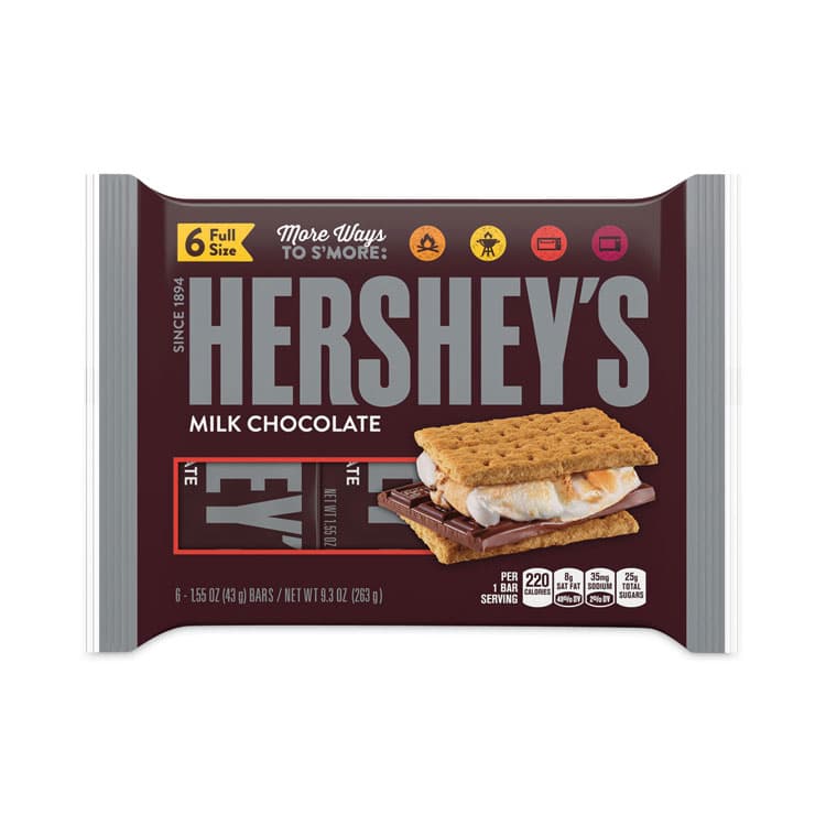 THE HERSHEY COMPANY Milk Chocolate Bar, 1.55 oz Bar, 6 Bars/Pack, 2 Packs/Box (GRR24601029)