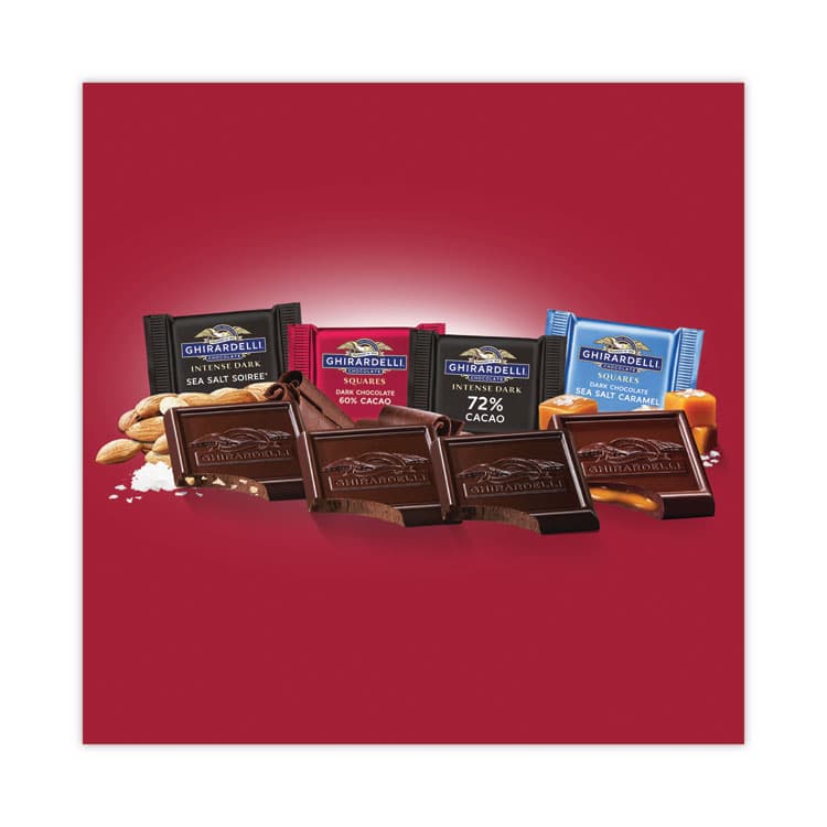GHIRARDELLI Squares Premium Dark Chocolate Assortment, 14.86 oz Bag (GRR30001037) thumbnail 2