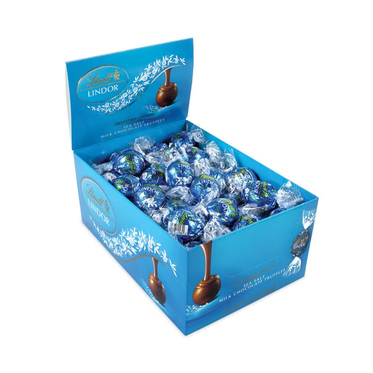LINDT Lindor Truffles Milk Chocolate Sea Salt, 1.85 lb, 60 Pieces/Carton (GRR20900387) thumbnail 2