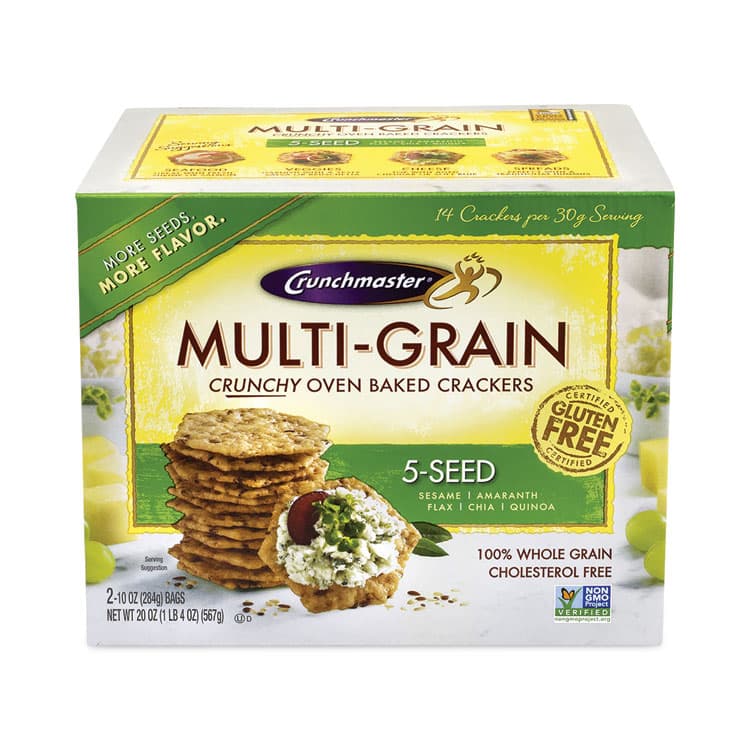 TH FOODS, . 5-Seed Multi-Grain Crunchy Oven Baked Crackers, Whole Wheat, 10 oz Bag, 2 Bags/Box (GRR22000757)