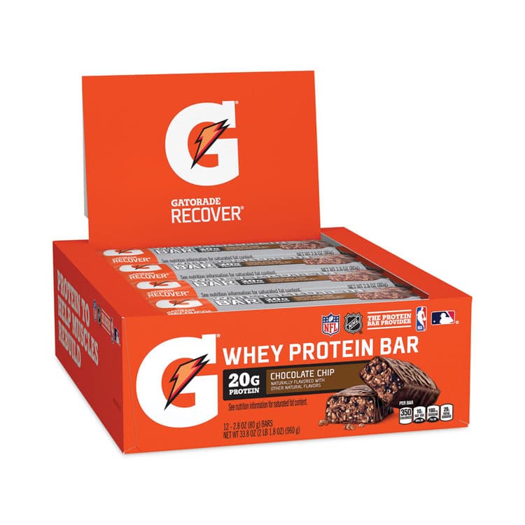 PEPSICO Recover Chocolate Chip Whey Protein Bar, 2.8 oz Bar, 12 Bars/Carton (GRR29500032) thumbnail 2