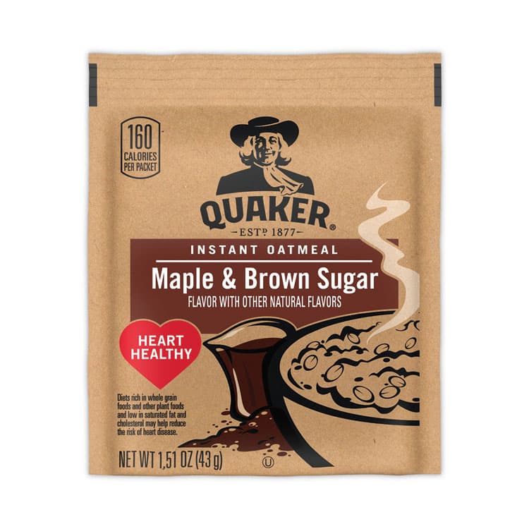 QUAKER OATS COMPANY Instant Oatmeal, Maple and Brown Sugar, 1.51 oz Packet, 40/Carton (GRR22000754)