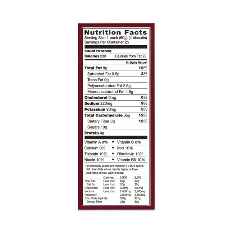 NABISCO FOOD GROUP belVita Breakfast Biscuits, Cinnamon Brown Sugar, 1.76 oz Pack, 25 Packs/Carton (GRR22000507) thumbnail 4