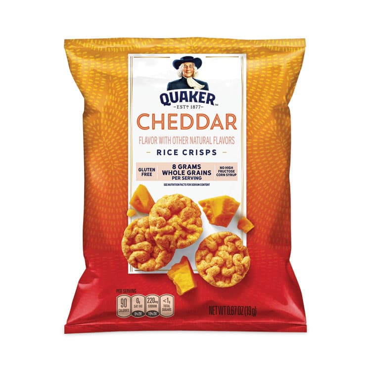 QUAKER OATS COMPANY Rice Crisps, Cheddar Cheese, 0.67 oz Bag, 60 Bags/Carton (GRR29500051)