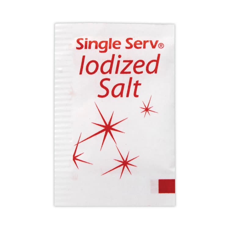DIAMOND CRYSTAL BRANDS Iodized Salt Packet, 0.6 g Packet, 3,000/Carton (GRR20900355)