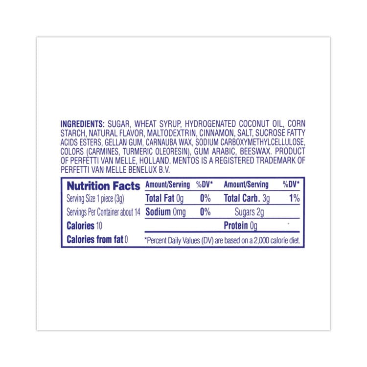 PERFETTI VAN MELLE Cinnamon Singles Chewy Mints, 1.32 oz, 15 Rolls/Carton (GRR20900454) thumbnail 4